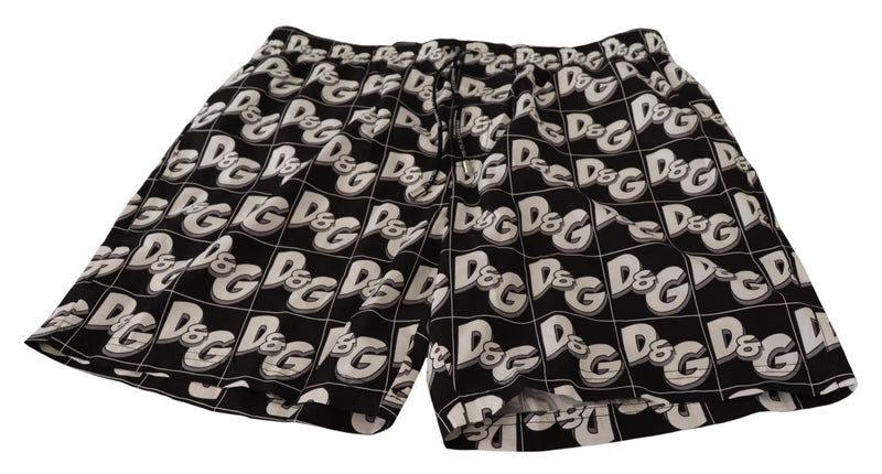 Black Logo Mens Beachwear Swimwear Shorts