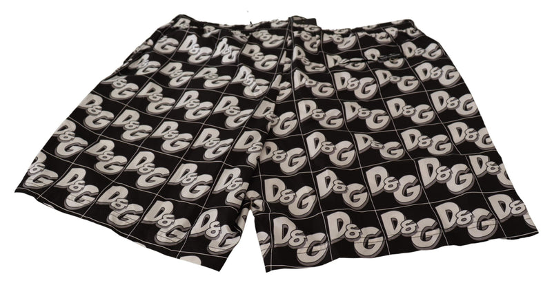 Black Logo Mens Beachwear Swimwear Shorts