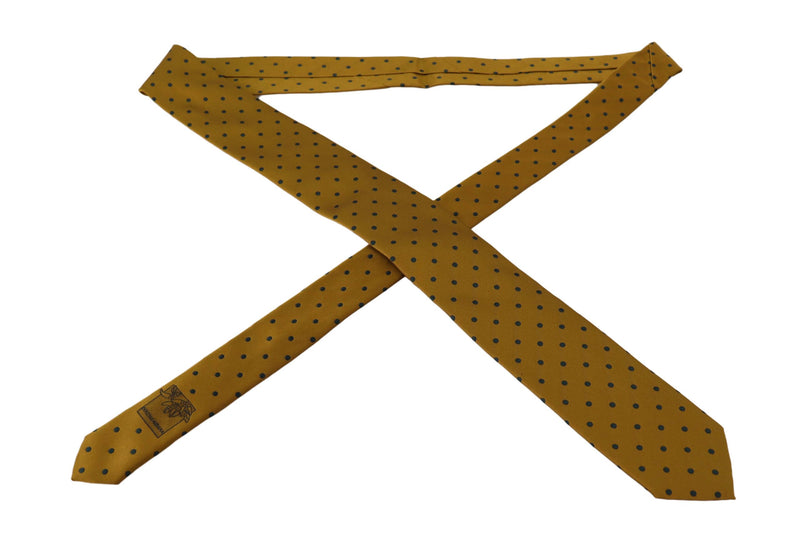 Yellow Polka Dot Classic Mens 6cm Necktie Accessory  Tie