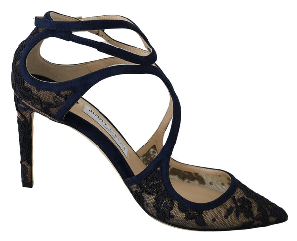 Lancer 85 Black Navy Slingbacks