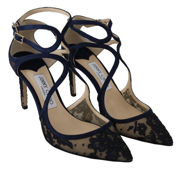 Lancer 85 Black Navy Slingbacks