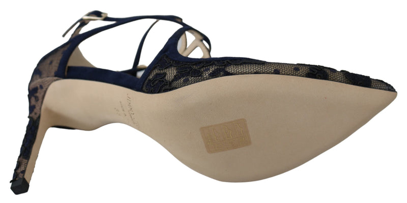 Lancer 85 Black Navy Slingbacks