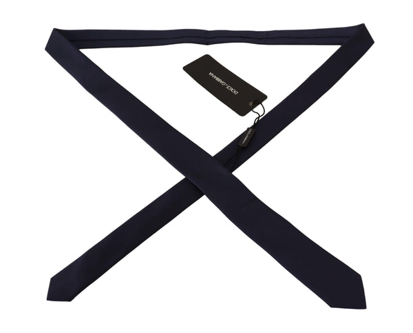 Navy Blue Solid Silk 4cm Slim Classic Tie