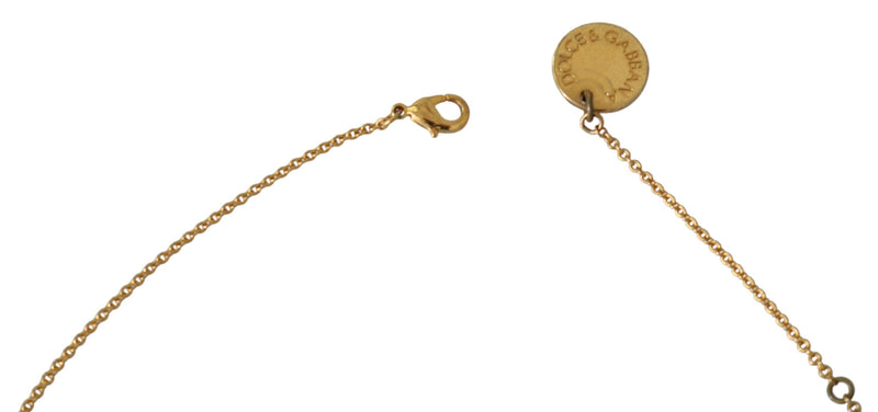 Gold Brass Chain Cat Heart Charm Necklace
