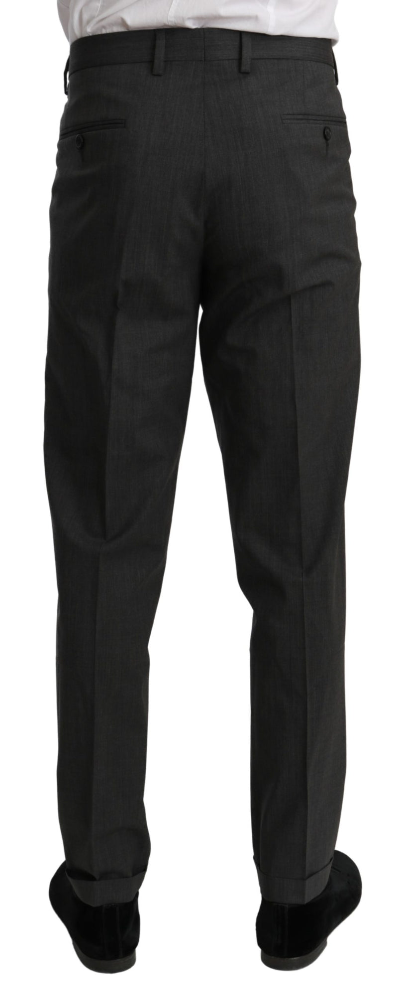Gray Formal Dress Trouser Stretch Wool Pants