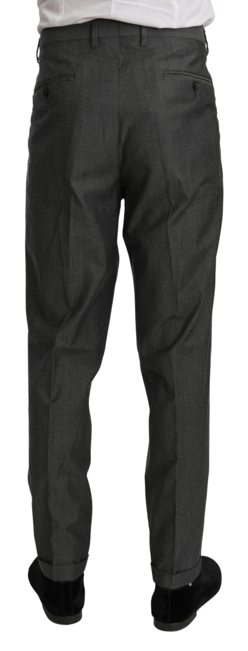 Gray Formal Dress Trouser Virgin Wool Pants