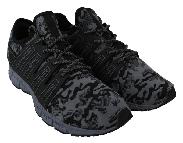 Grey Polyester Runner Backside Sneakers Shoes