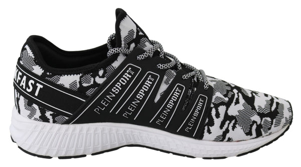 White Polyester Runner Backside Sneakers Shoes