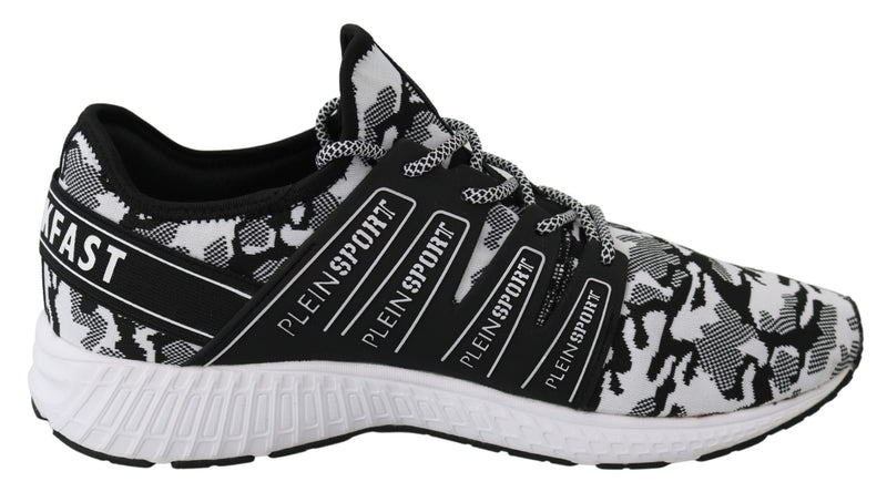 White Polyester Runner Backside Sneakers Shoes