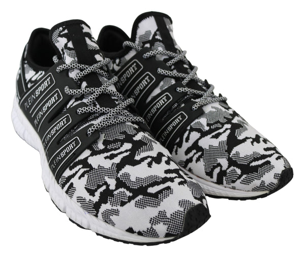 White Polyester Runner Backside Sneakers Shoes