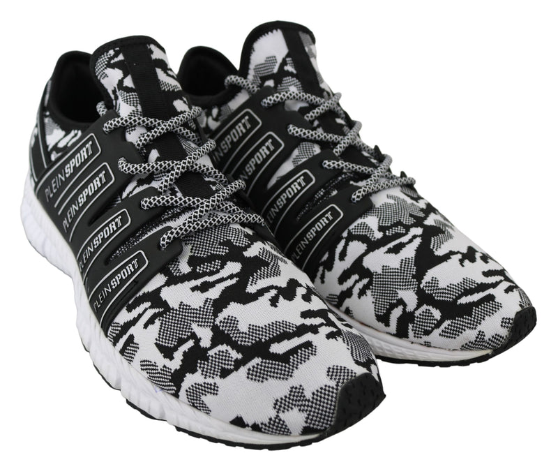 White Polyester Runner Backside Sneakers Shoes