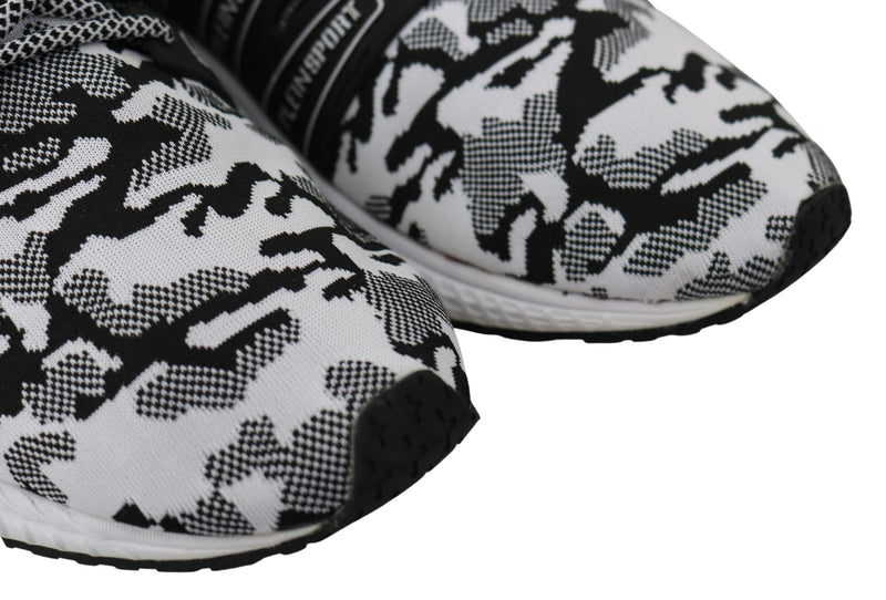 White Polyester Runner Backside Sneakers Shoes