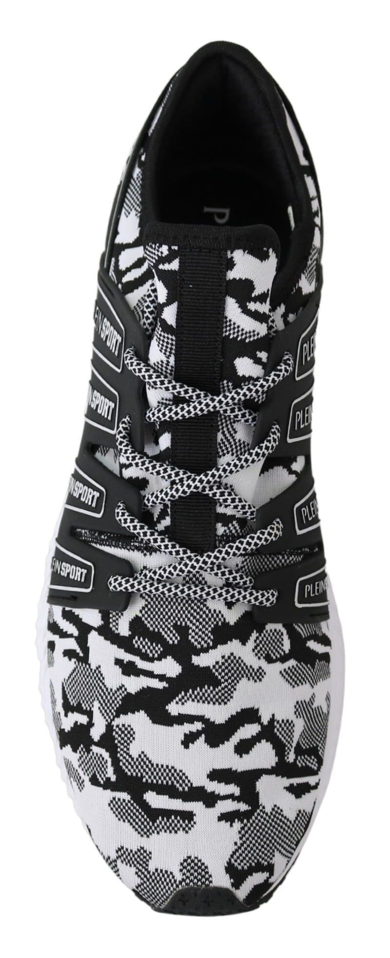 White Polyester Runner Backside Sneakers Shoes
