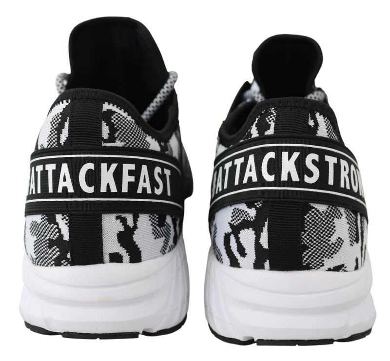 White Polyester Runner Backside Sneakers Shoes