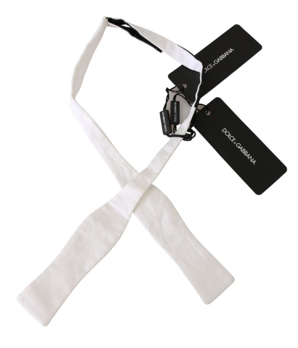 White Slim Skinny Men Necktie 100% Cotton Tie