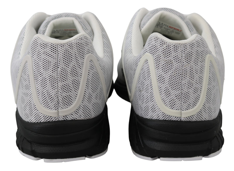 White Polyester Runner Edward Sneakers Shoes