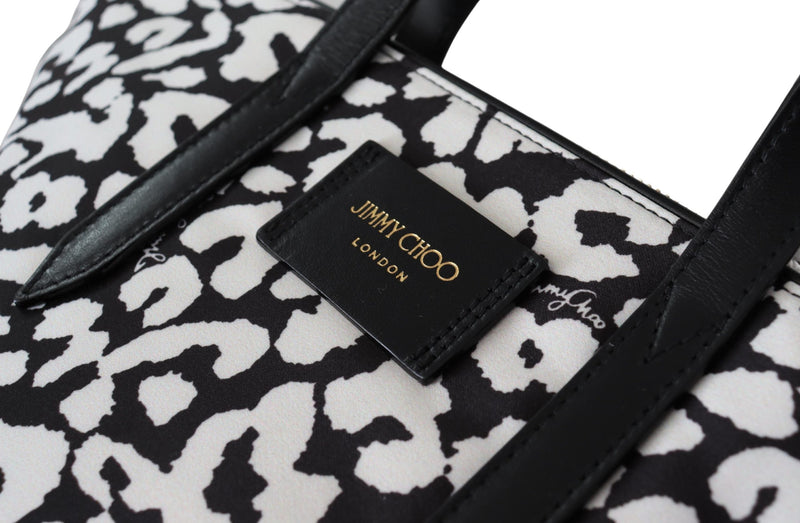 White & Black Nylon Candice Tote Shoulder Bag