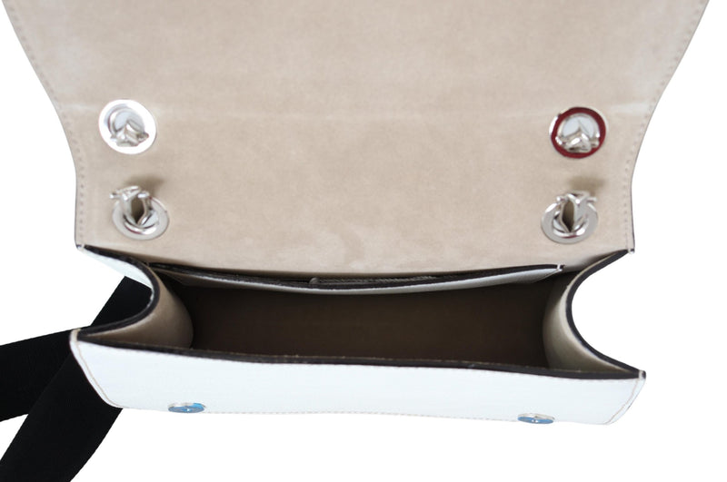 White Soft Grainy Leather Varenne Kdy Shoulder Bag