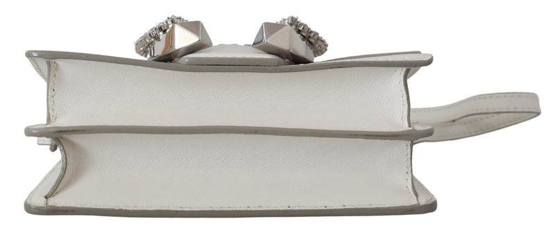 White Goat & Calf Leather Madeline Gtg Shoulder Bag
