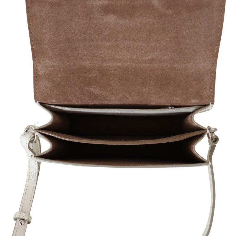White Goat & Calf Leather Madeline Gtg Shoulder Bag