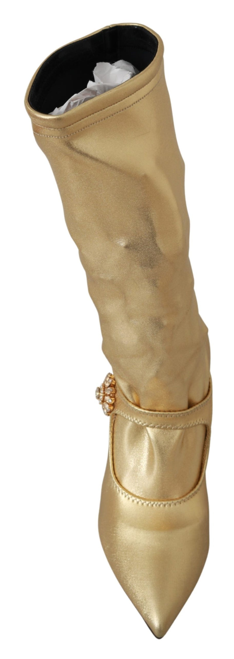 Gold Stretch Pumps Heels Booties Shoes