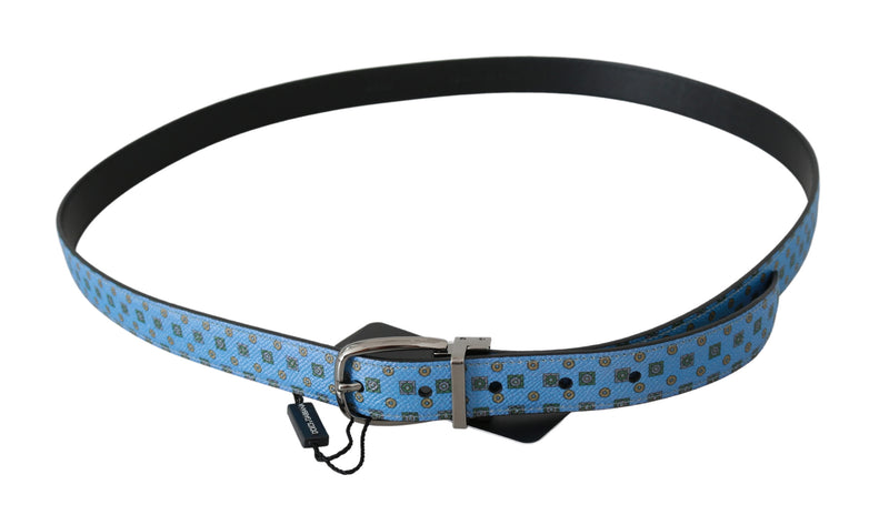 Blue Waist Men Leather Tie Silk Belt and Tie.