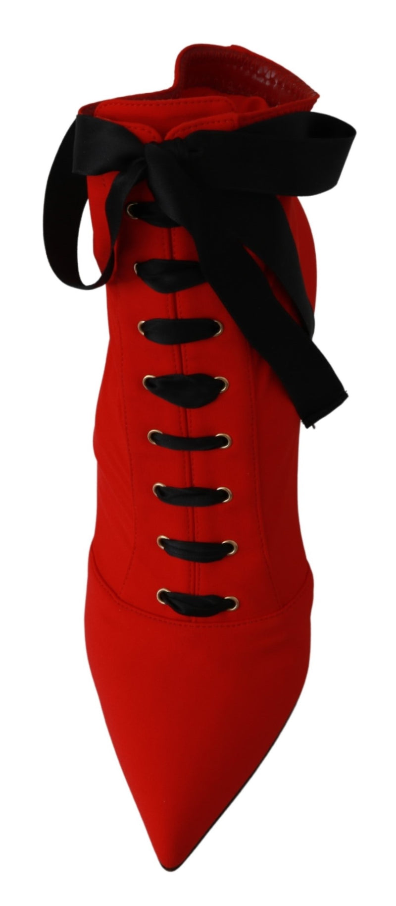 Red Stretch Soft Heels Booties Shoes