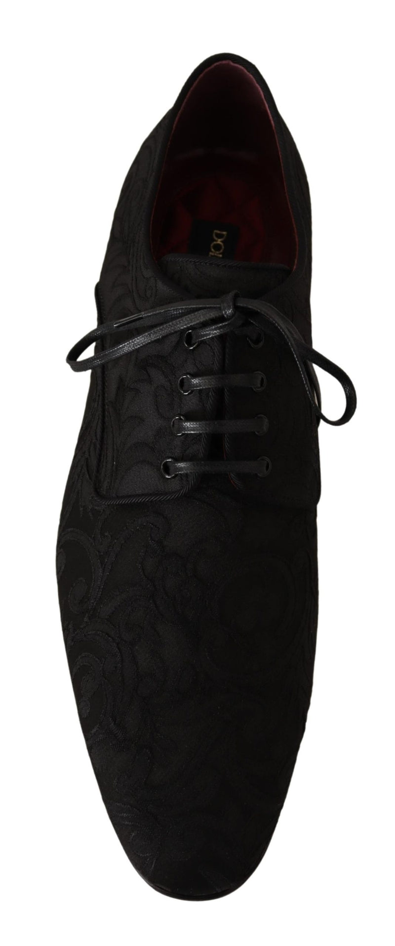 Black Jacquard Lace Up Dress Derby Shoes