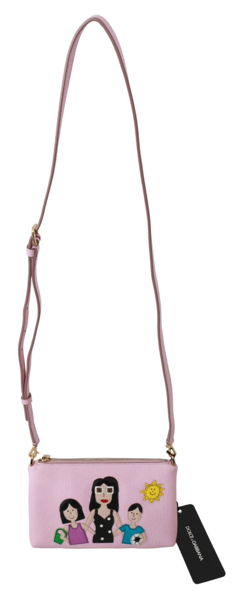 Pink Leather #dgfamily Clutch Shoulder Borse Purse