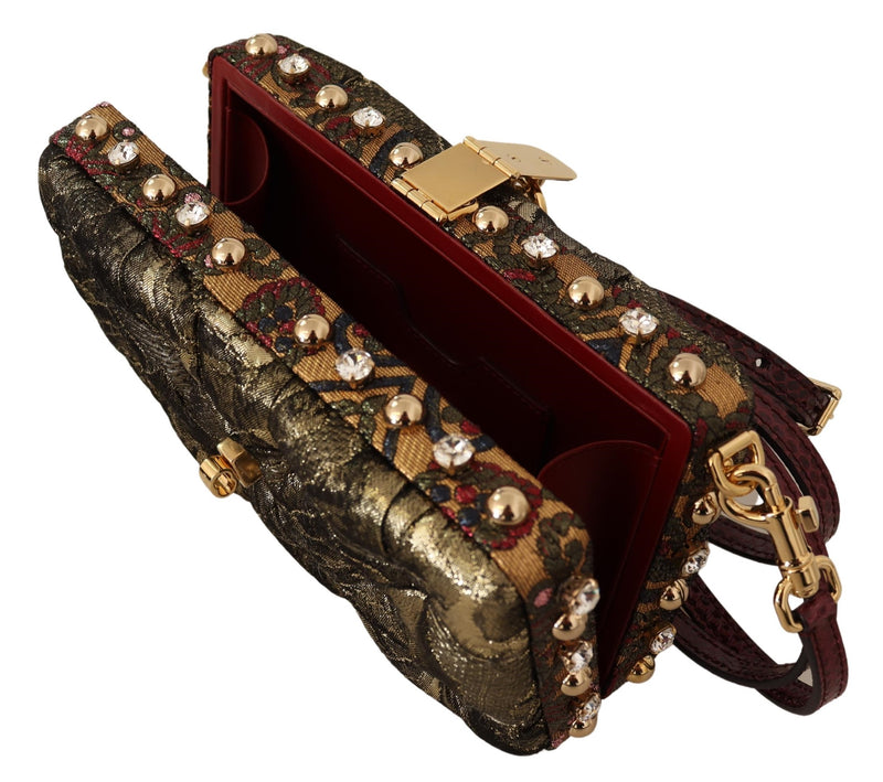 Multicolor Jacquard Padlock Women Clutch Bag BOX
