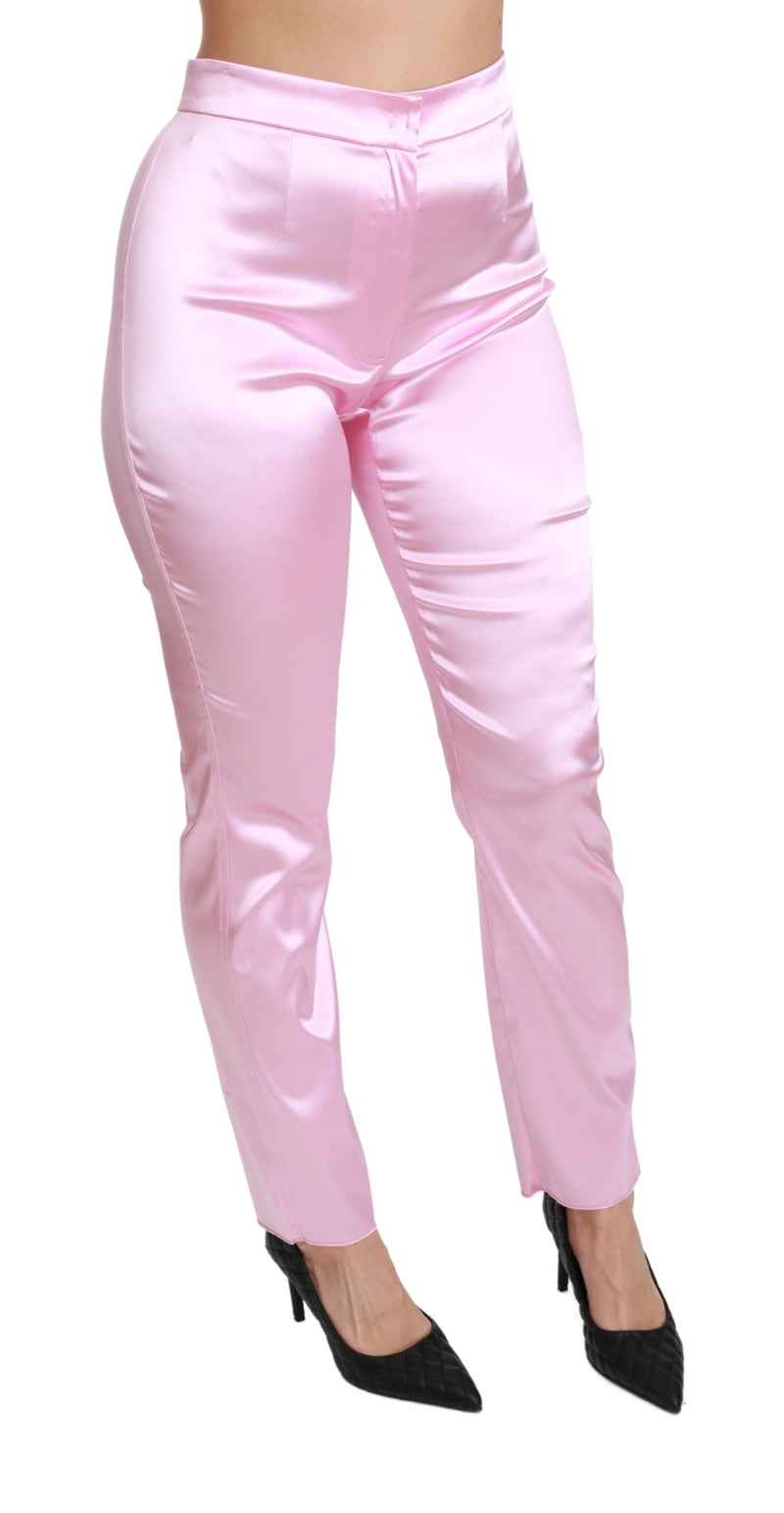 Pink Metallic High Waist Skinny Pants