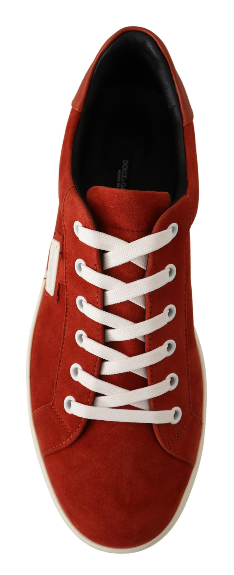 Red Suede Leather Low Tops Mens Sneakers