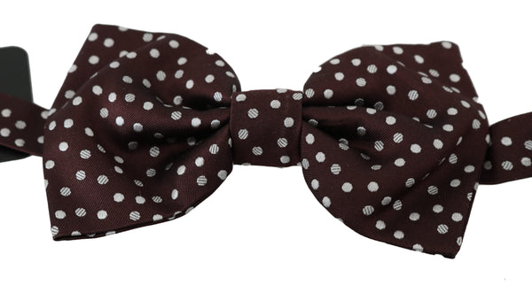Purple Polka Dots Silk Adjustable Neck Butterfly  Bow Tie