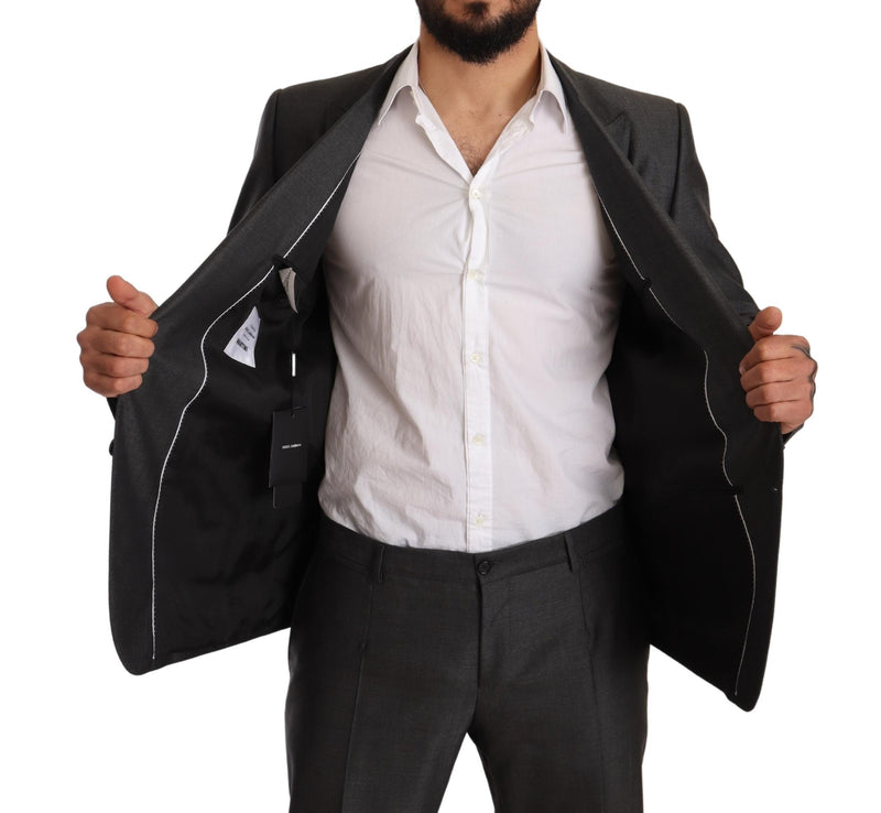 Gray Slim Fit Wool Silk MARTINI Suit