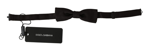 Men Dark Brown Silk Adjustable Neck Papillon Bow Tie