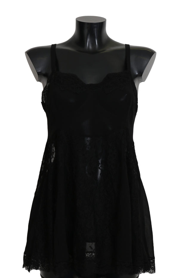 Black Silk Lace Dress Lingerie Chemisole