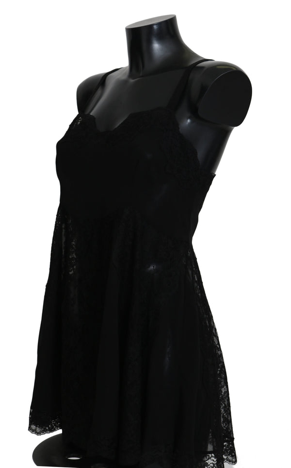 Black Silk Lace Dress Lingerie Chemisole