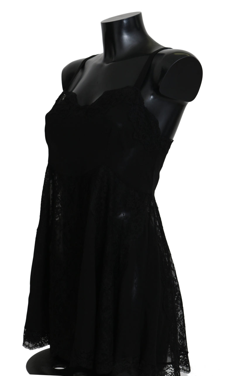 Black Silk Lace Dress Lingerie Chemisole