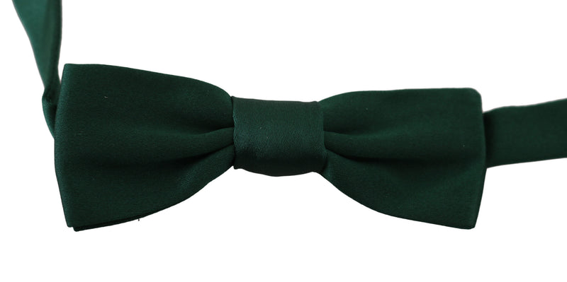 Green 100% Silk Slim Adjustable Neck Papillon Men Bow Tie