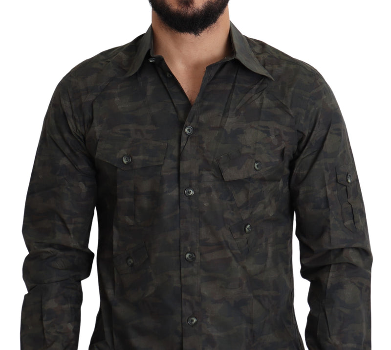 Multicolor Camouflage Cotton Casual Shirt