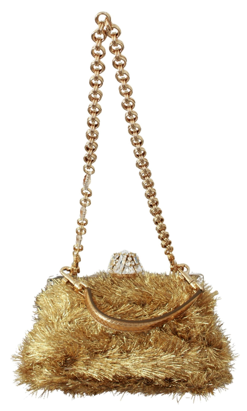 Gold White Crystals Clutch Shoulder Purse VANDA Bag