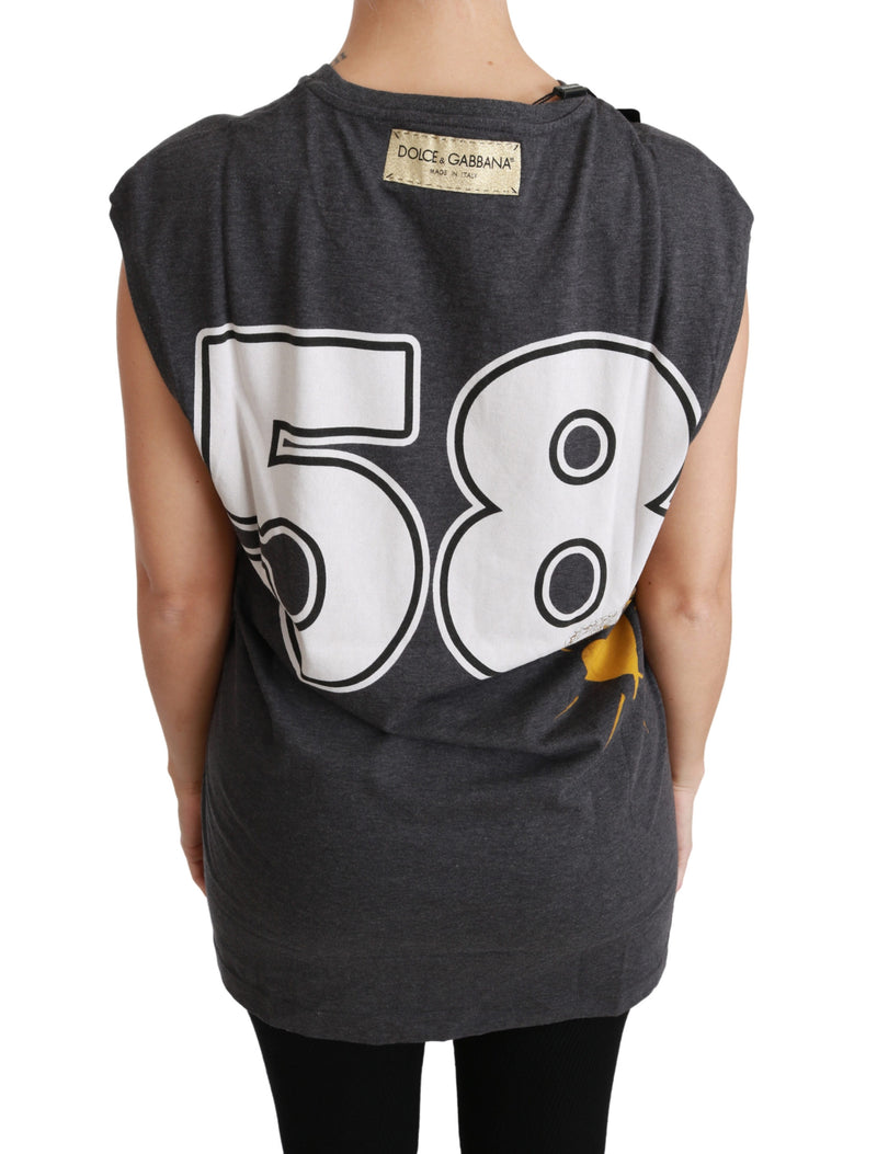 Gray L'Amore E'Bellezza Cotton Top T-shirt