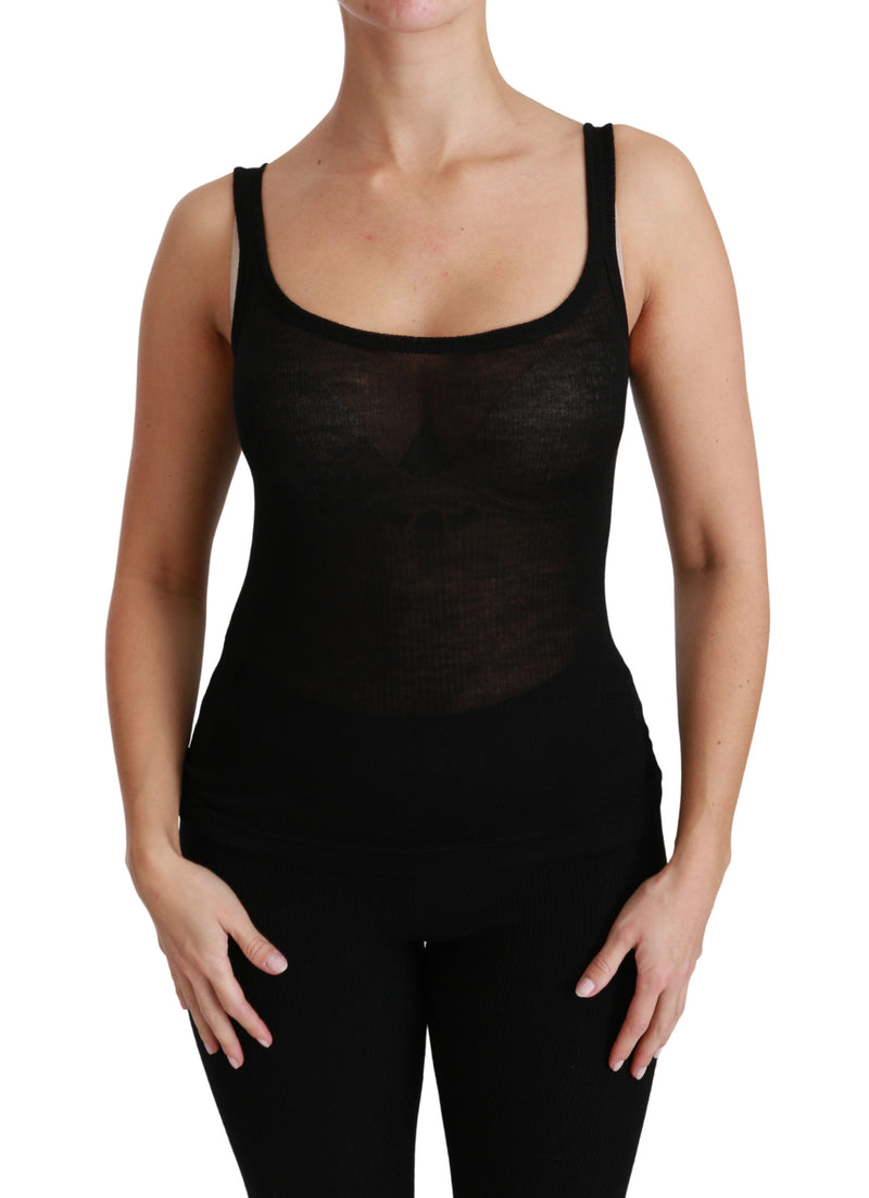Black Spaghetti Strap Tank Cashmere Top T-shirt