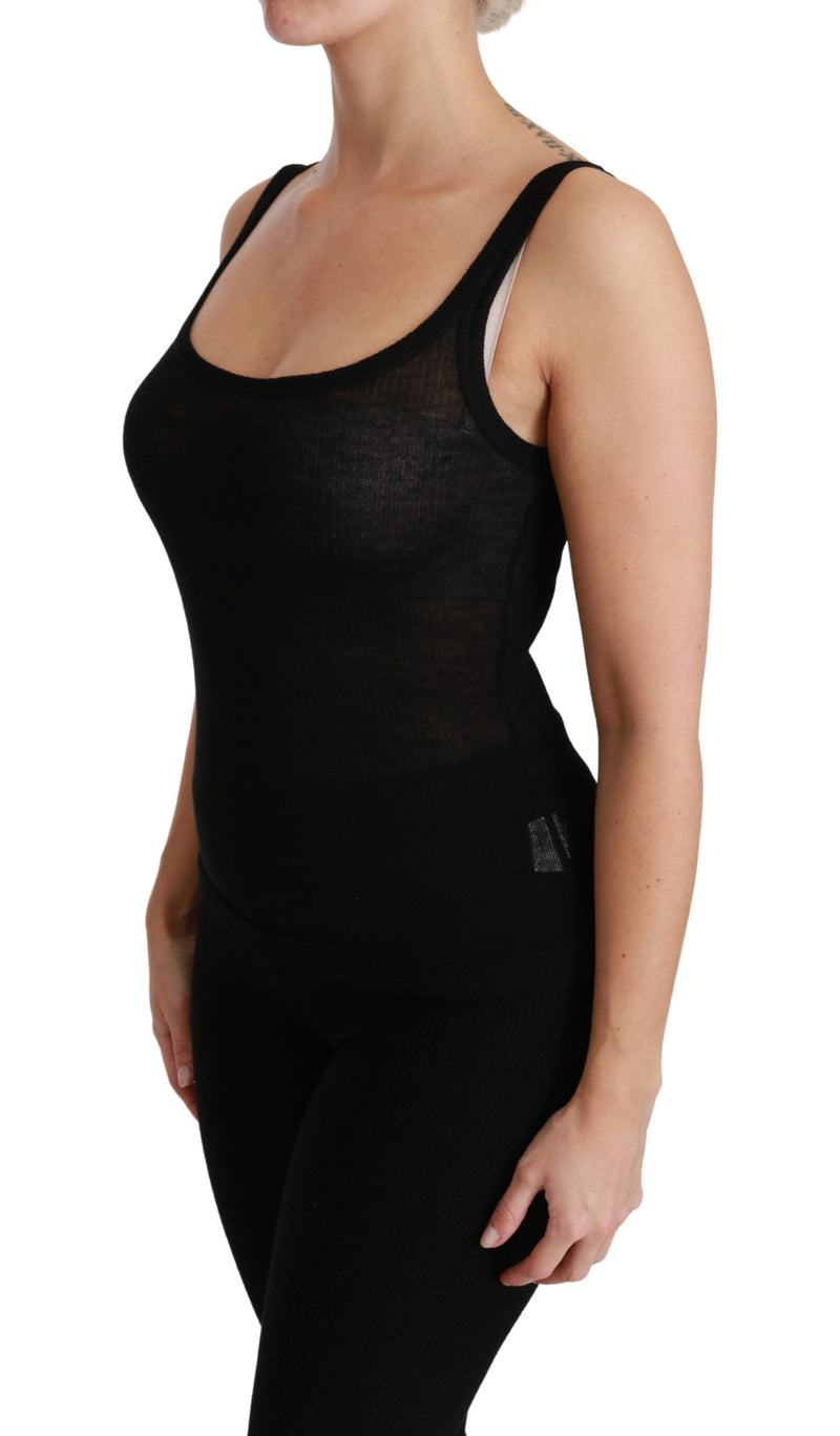 Black Spaghetti Strap Tank Cashmere Top T-shirt