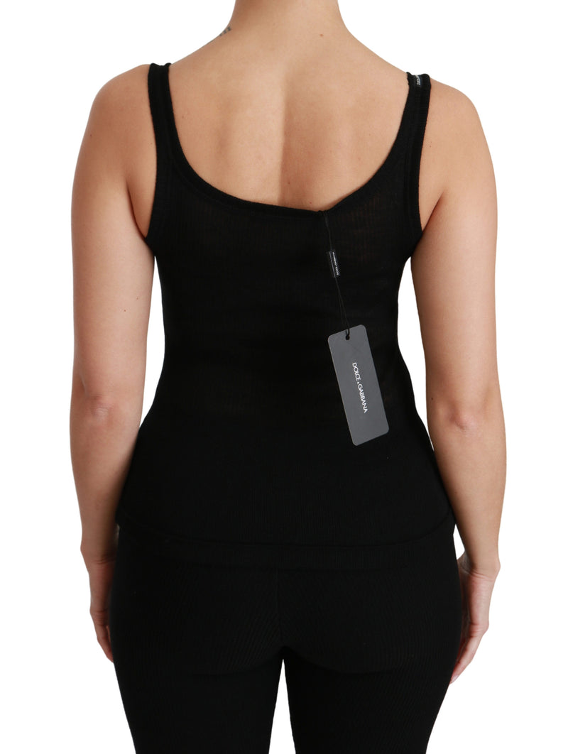 Black Spaghetti Strap Tank Cashmere Top T-shirt