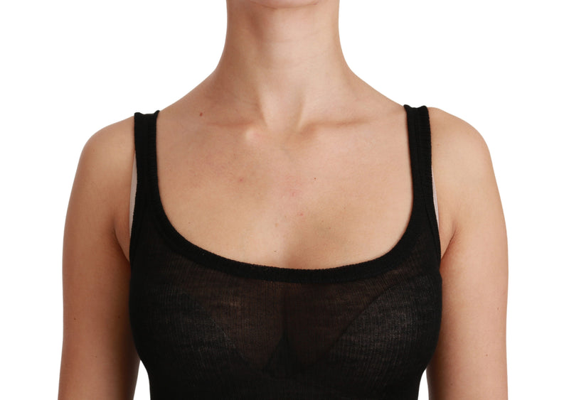 Black Spaghetti Strap Tank Cashmere Top T-shirt