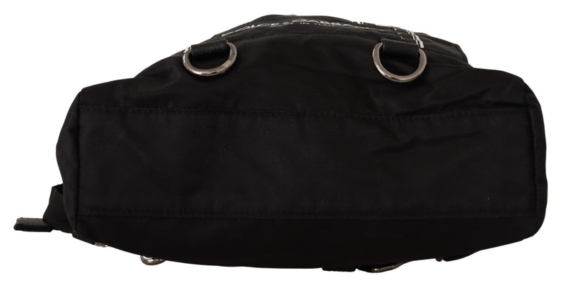 Black Nylon DG Patch Travel School Backpack Bag