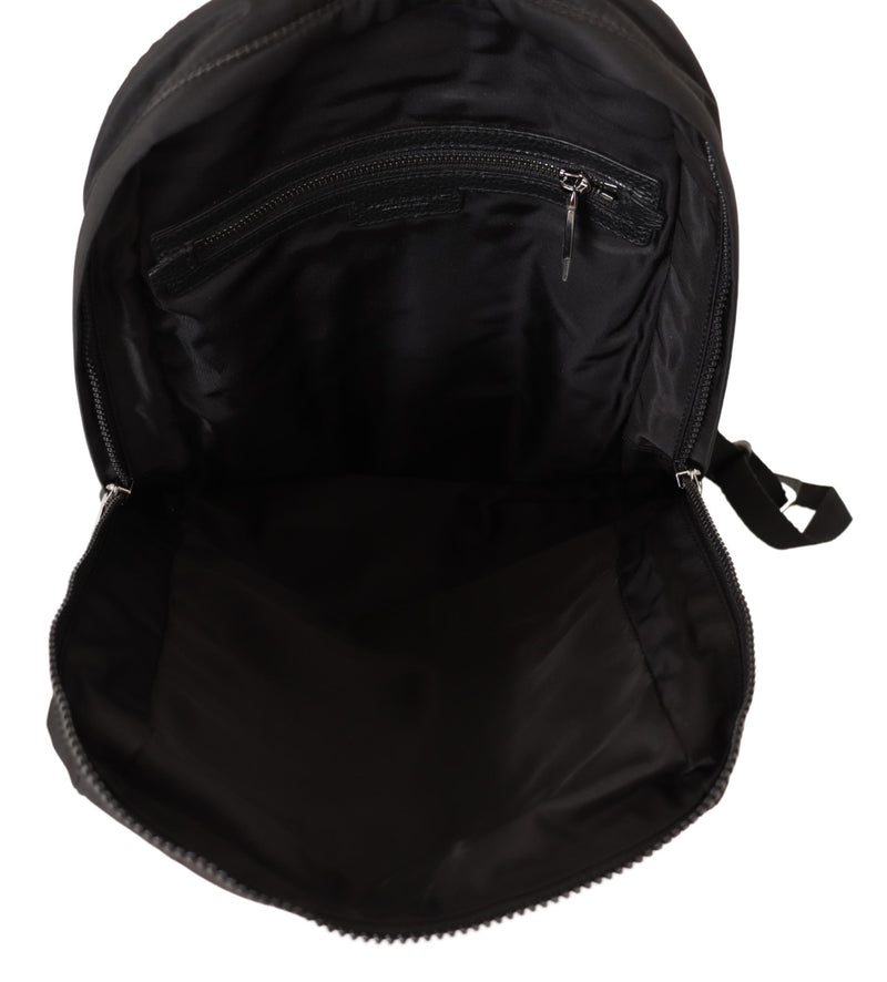 Black Nylon DG Patch Travel School Backpack Bag