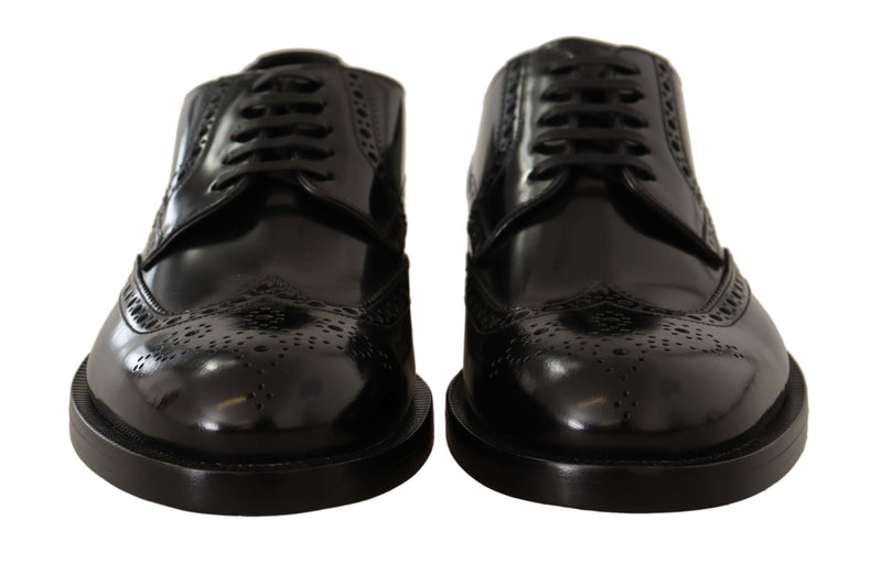 Black Leather Brogue Oxford Dress Dress