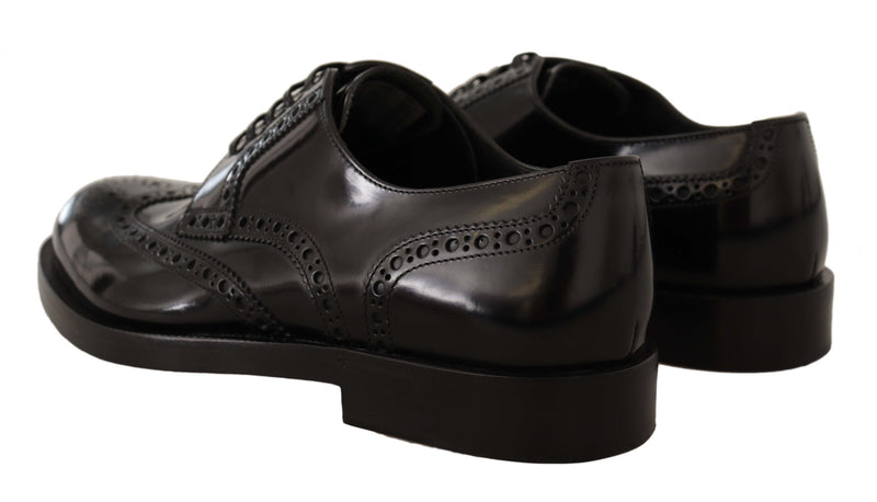 Black Leather Brogue Oxford Dress Dress